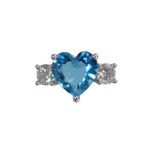 NWOT Fragrant Jewels Blue Heart Multi-Stone Ring Size 8 US